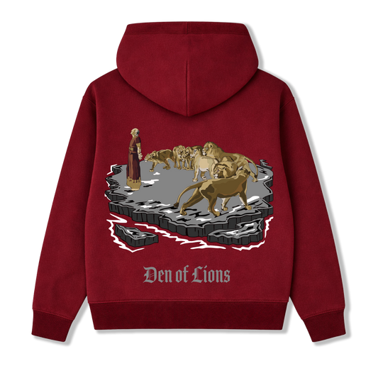 DEN OF LIONS HOODIE - MAROON