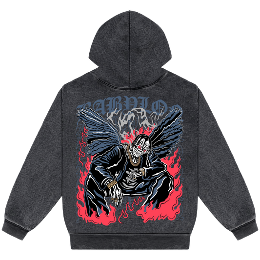 Fallen Angel Acid Wash Oversized Hoodie