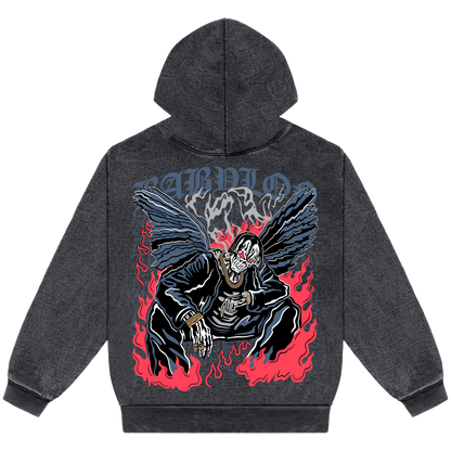 Fallen Angel Acid Wash Oversized Hoodie